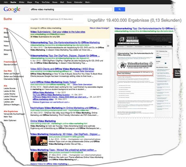SEO-Suchmaschinenoptimierung und Video-Marketing führen schneller in die Top 10 der Suchmaschinen